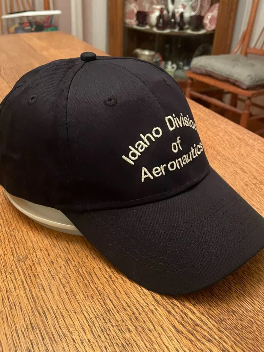 Idaho Division of Aeronautics Black Hook and Loop Baseball Hat Cap